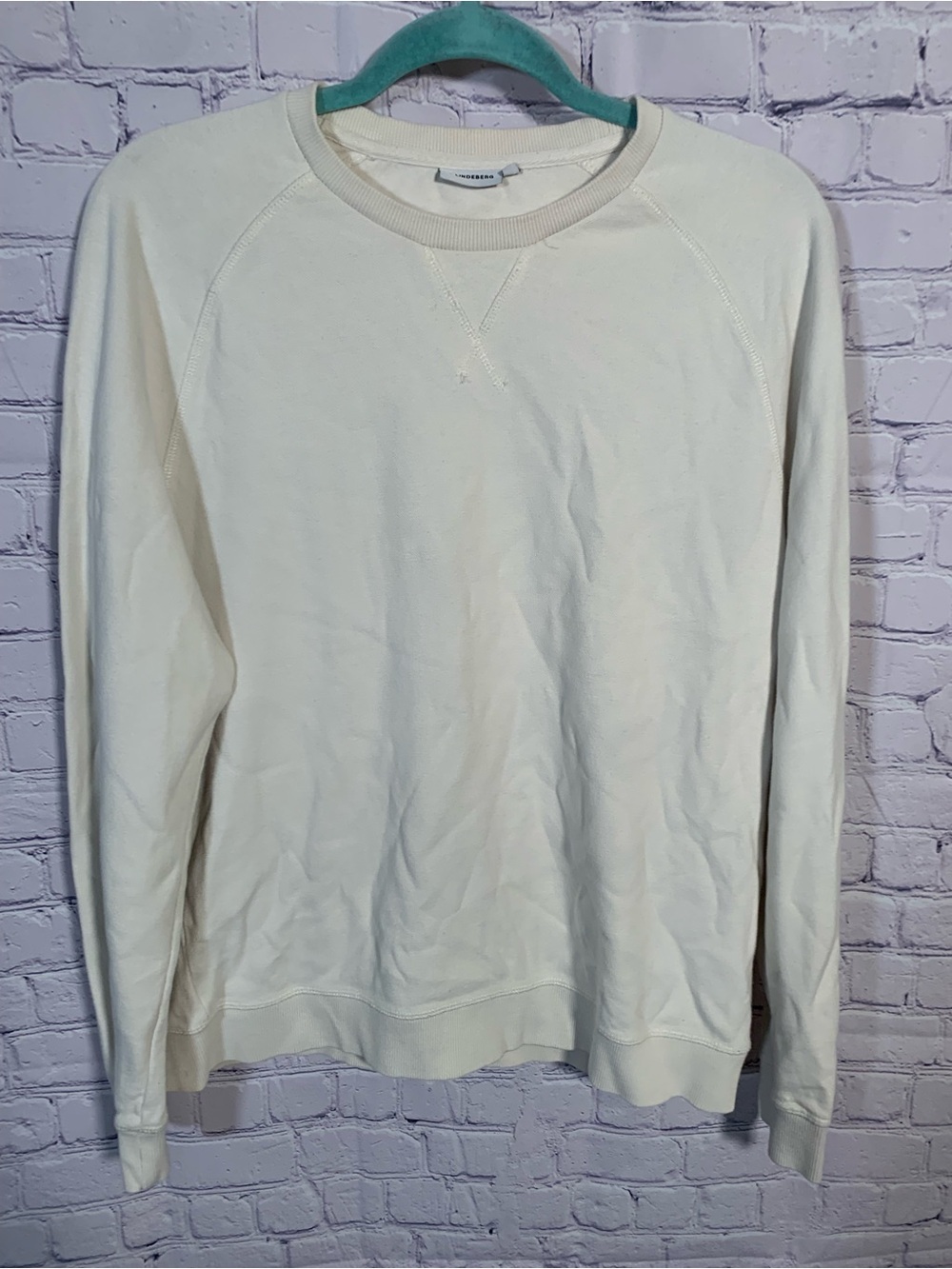 J.Lindebery Crewneck Sweatshirt Cream Size XL Minimalist Layer Old Money Casual